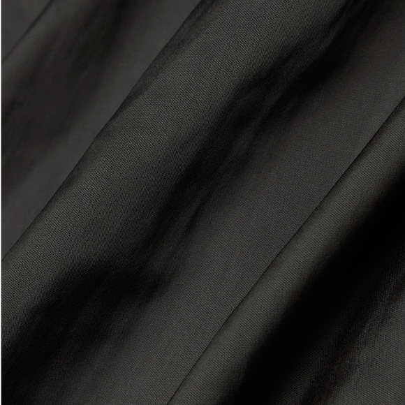 Wilfred Bernardin Blouse Relaxed Satin Long sleeve Ruffles Black Size Small NWT - Picture 8 of 14